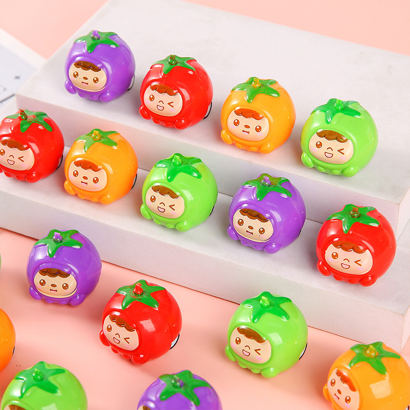 クリエイティブ食品おもちゃミニグリーンアップルフルーツプルバックカーガシャポンおもちゃかわいいグリーンアップルプルバックカー卸売|undefined