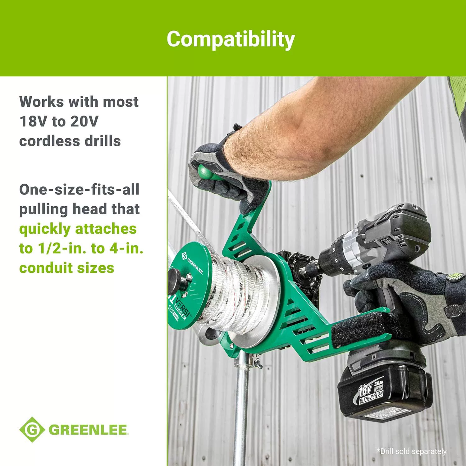 Greenlee G1 Version-Tugger Handheld 1 фунт. Стяжка для проводов, 1.27cm - 1