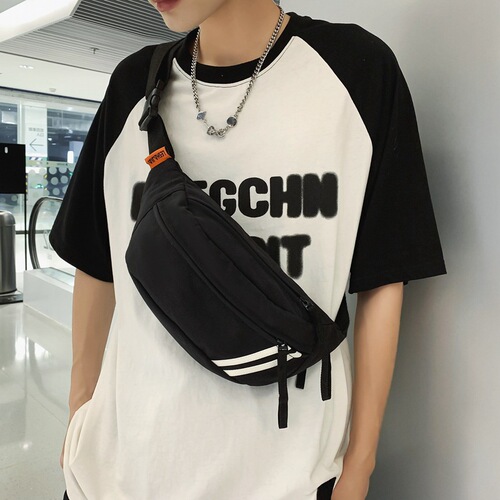 Chest Bag Women's Trendy Canvas Small Bag  New Casual Versatile Backpack Men's Waist Bag Sports Running Crossbody Bag