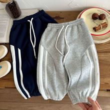 儿童装男童秋装裤子2025新款拼接中大童休闲卫裤秋季男孩运动裤潮