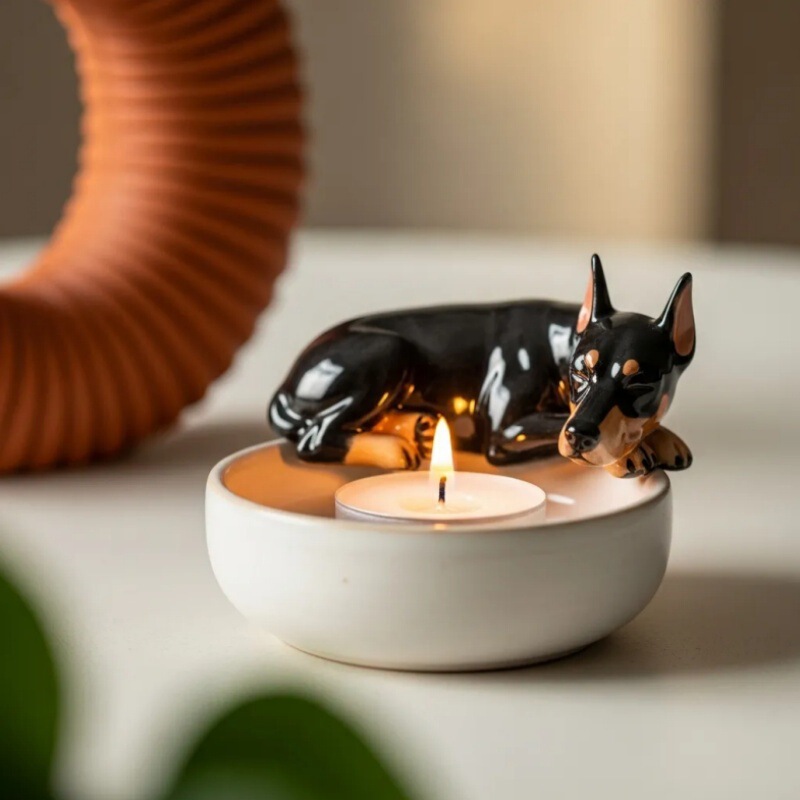 跨境新品Puppy Tea Light Holder 小狗烛台摆件树脂摆件工艺品|undefined