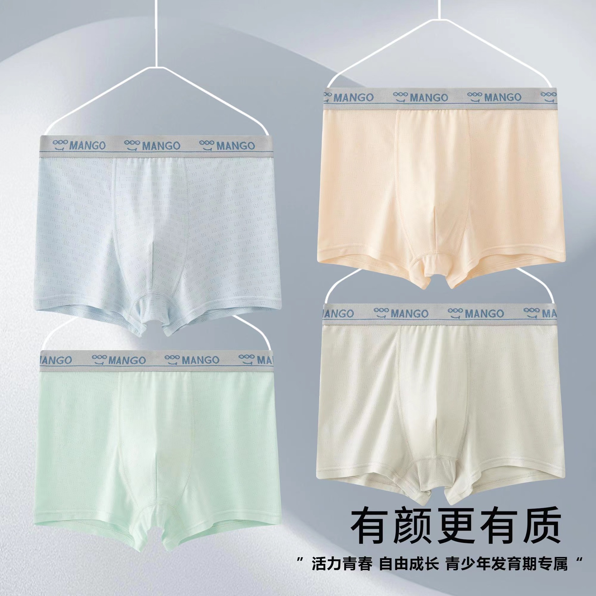 Wholesale Youth Underwear Modal Summer Thin Development Period Breathable Ice Silk Boxer Briefs Men's Underwear