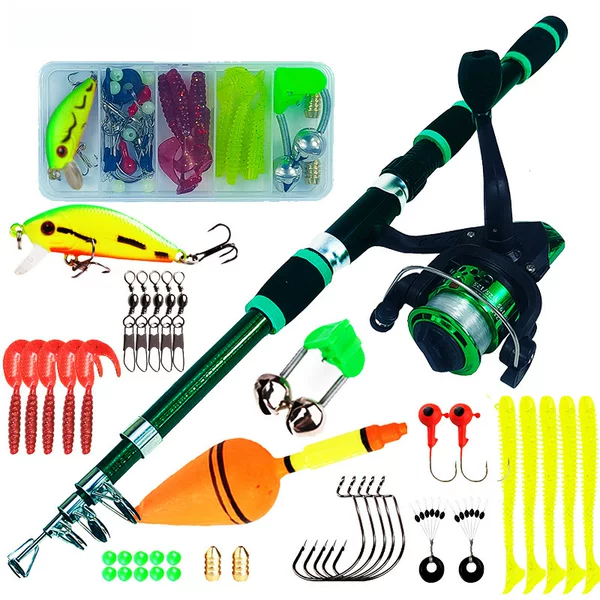Ultra-Short Rod and Reel Set 1.8m Children's Fishing Rod and Gear Amazon Temu Cross-Border Exclusive for Aliexpress Customization