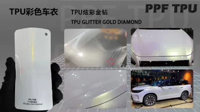 Automotive Film a 5-Year Warranty, Casting-Grade - 15215m-5-years-warranty-tpu-colorful-gold-diamond-water-sticker