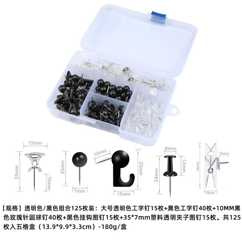 Combinación de clip de chincheta creativo multifuncional de color transparente de Rockfield Juego de tachuelas de foto de mapa de tablero de corcho