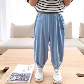 抖抖裤男女童裤子夏季薄款儿童冰丝裤防蚊裤女童宝宝休闲宽松裤子