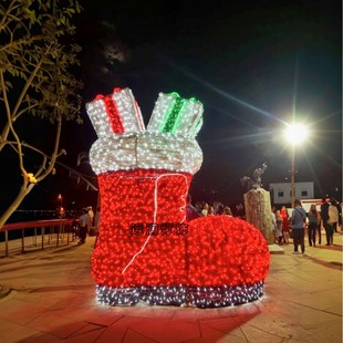 Led Christmas Boots, Skates, Rings, Bows, Lighting, Lighting Festival, Shopping Mall Square, Iron Art Modeling Lights, Beautiful Display