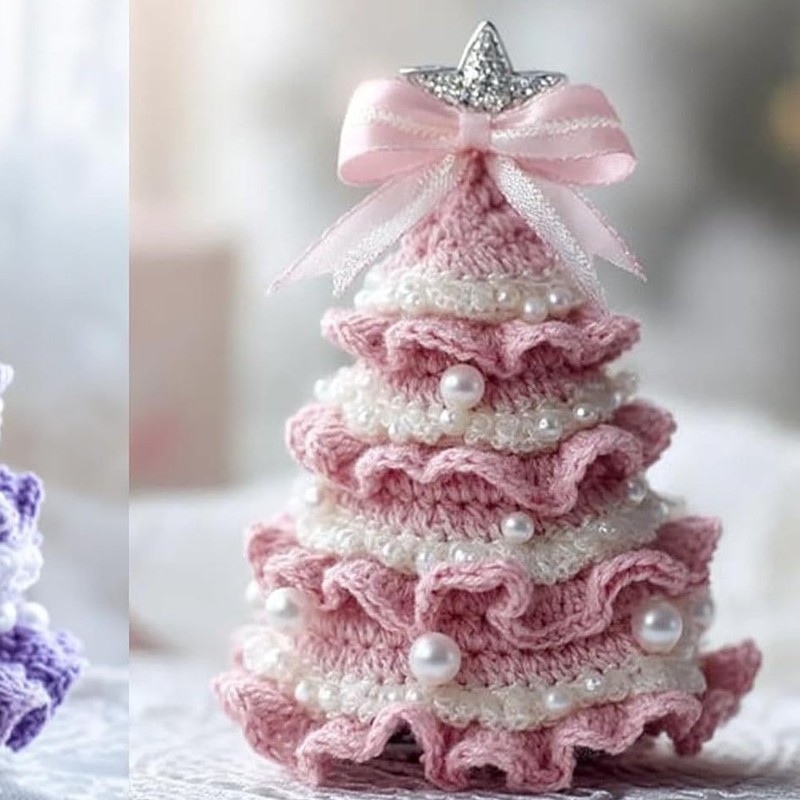 跨境新品 Crochet Christmas Tree Kit DIY钩针圣诞树套件DIY|undefined