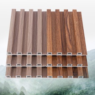 Customized 150 Bamboo Wood Fiber Wpc Grille Board Wall Panel Background Wall Pvc Solid for Export