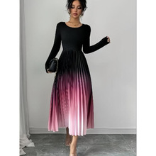 Z 16402 Gradient color women's dress ���ʽ���ɫ����ȹ