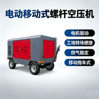 矿山工程柴油移动螺杆空压机防尘防雨可牵引空压机转场灵活
