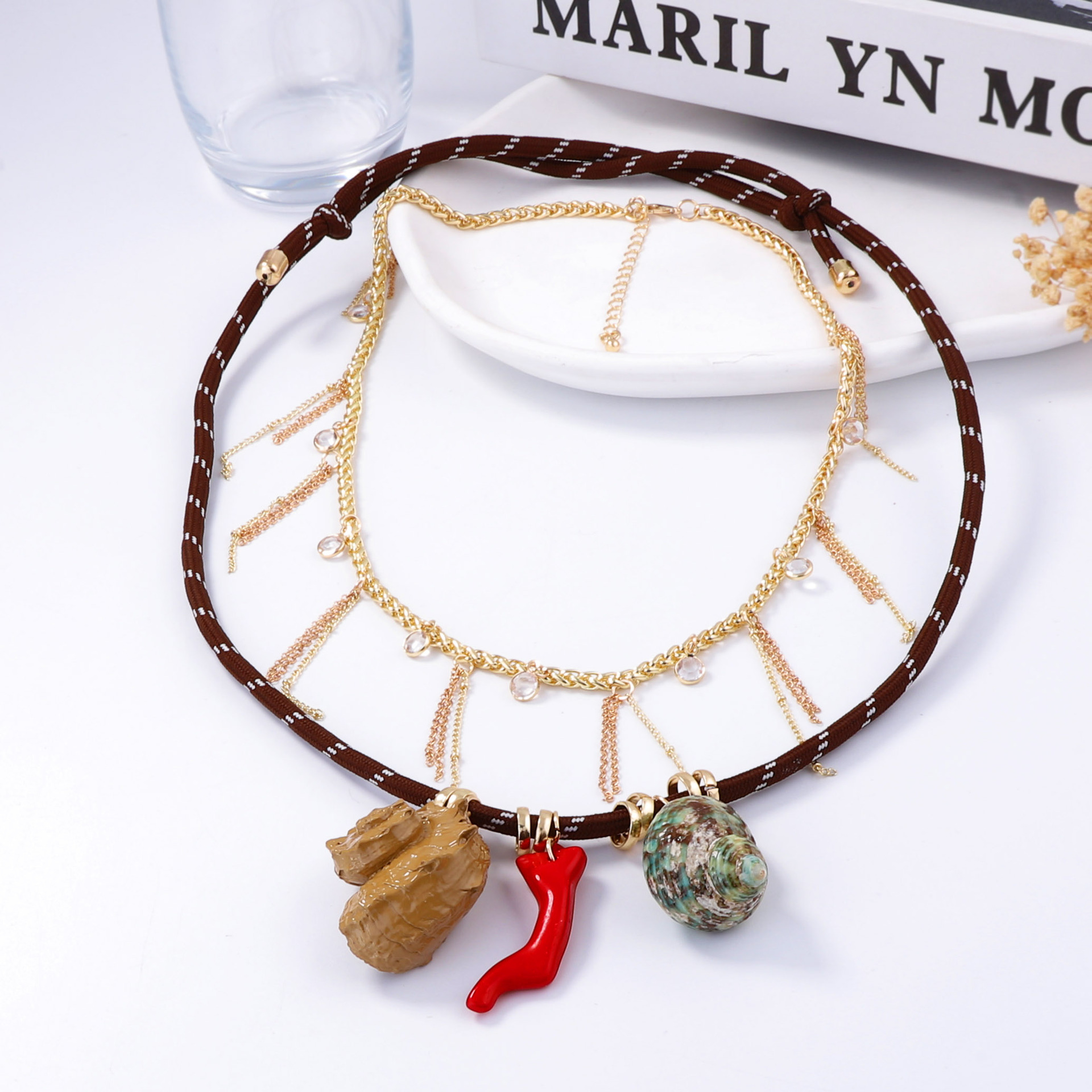 Geometric Ethnic Style Resin Rope Pendant Necklace Wholesale display picture 2