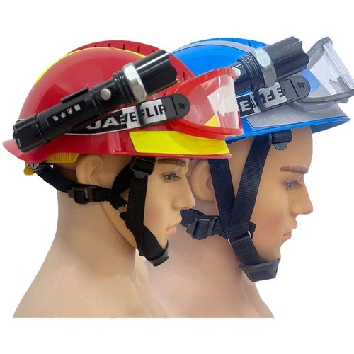 F2 Rescue Helmet Blue Sky Rescue Firefighter Emergency Safety Hat Fireproof Helmet Safety Glasses Flashlight Bracket
