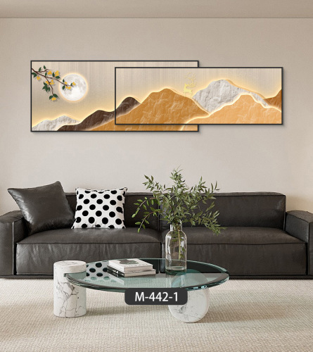 Modern light luxury with backing, living room decoration painting, high-end sense of blessing deer, good meaning, mural, sofa background wall hanging painting