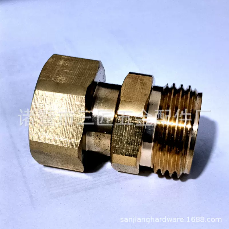 黄铜软管旋转接头 360度旋转花园软管连接器 3/4 GHT 公母适配器