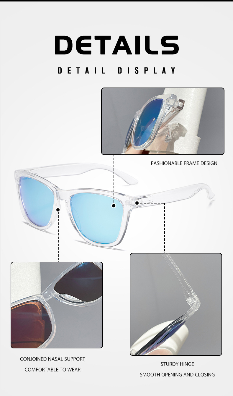 Nuovi occhiali da sole con montatura trasparente, occhiali da sole alla moda e personalizzati, resistenti ai raggi UV, rivestiti con pellicola autentica, occhiali di fascia alta_voghion.com