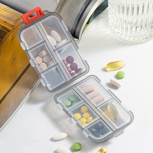 双层小药盒分装盒随身便携药丸盒子透明10分格密封药品收纳盒