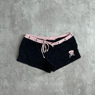 2025 New Summer European and American Gothic Style Skull Casual Sexy Drawstring Versatile Shorts for Women