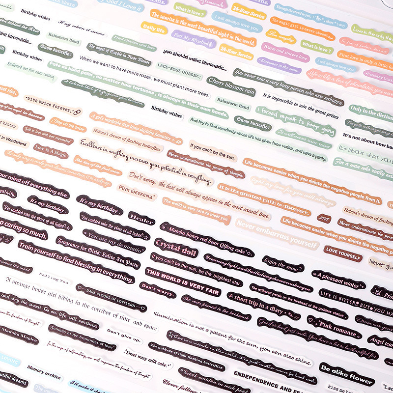 Pegatinas transparentes impermeables de cinta adhesiva pet cubierta caja diy diario pegatinas retro transfronterizas pegatinas inglesas