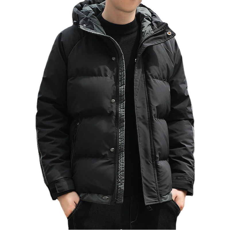 Abrigo de algodón acolchado de los hombres jóvenes abajo abrigo de algodón acolchado de los hombres Otoño e Invierno estilo de Hong Kong estilo coreano de moda suelta engrosada ropa de hombre superior
