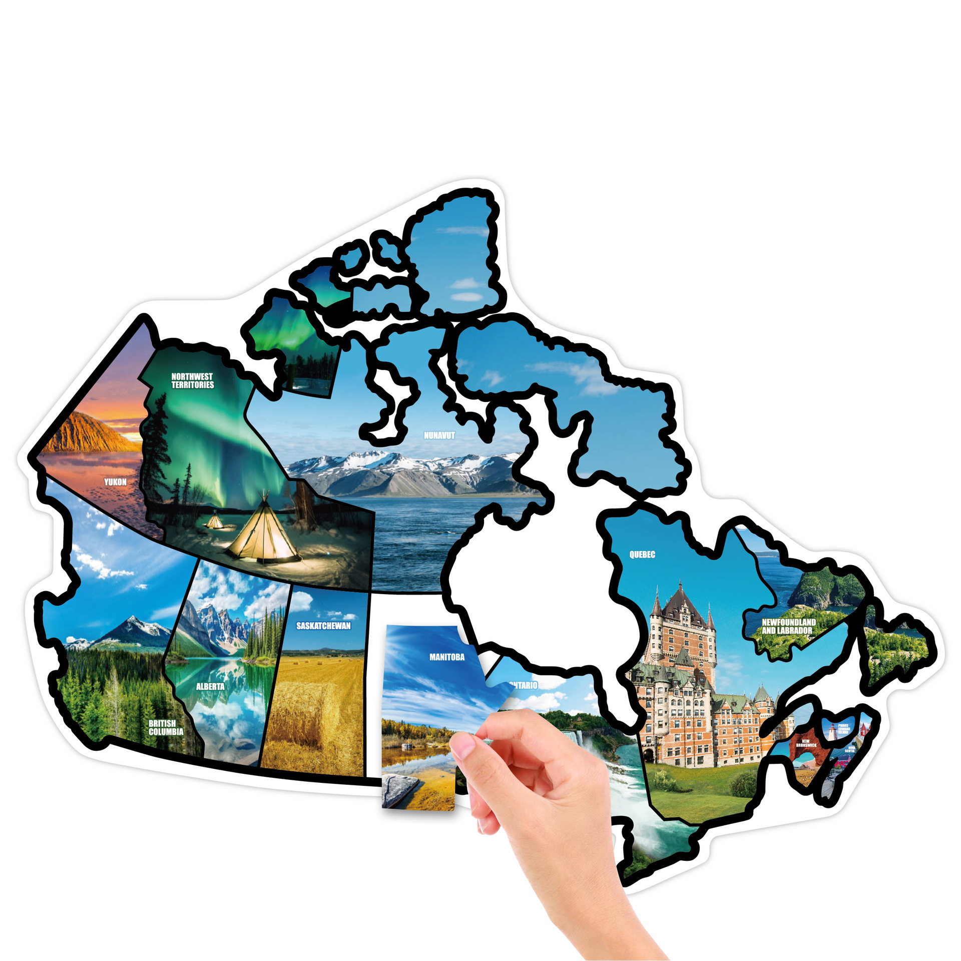 Amazon Canadá RV mapa pegatinas viaje Camper calcomanías Canadá provincia paisaje pegatinas del cuerpo del coche