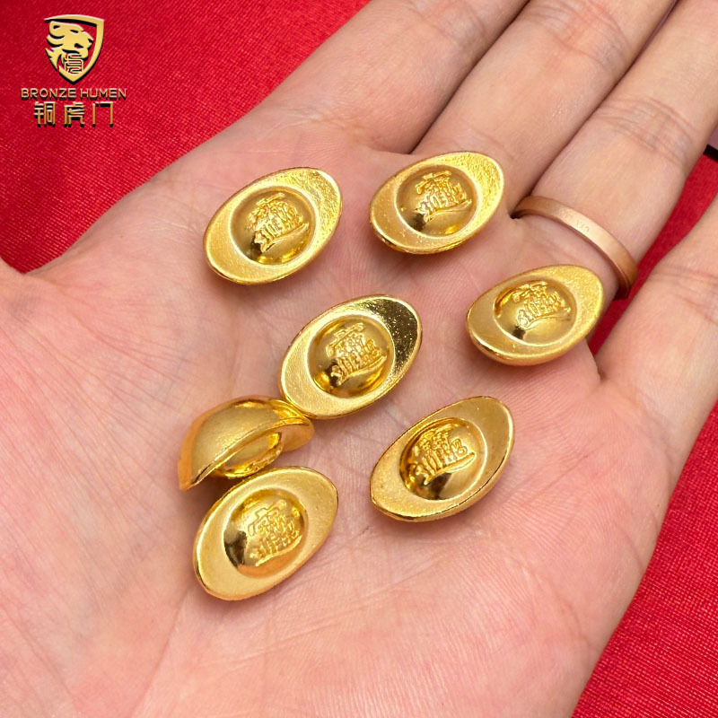 大型固体砂金メッキインゴット模造金インゴット装飾品宝の穀物ポット宝のタンク装飾品|undefined