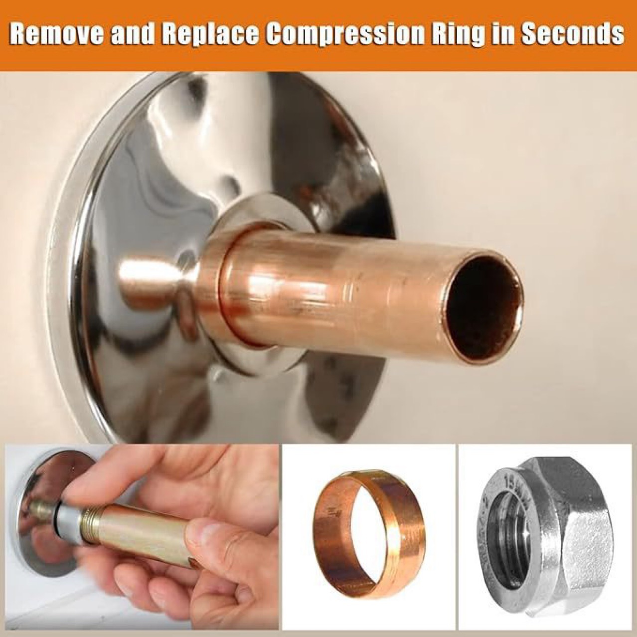 Compression Sleeve Puller Tool, Only for 1/ 2inch Compression Fitting Sleeve Remover