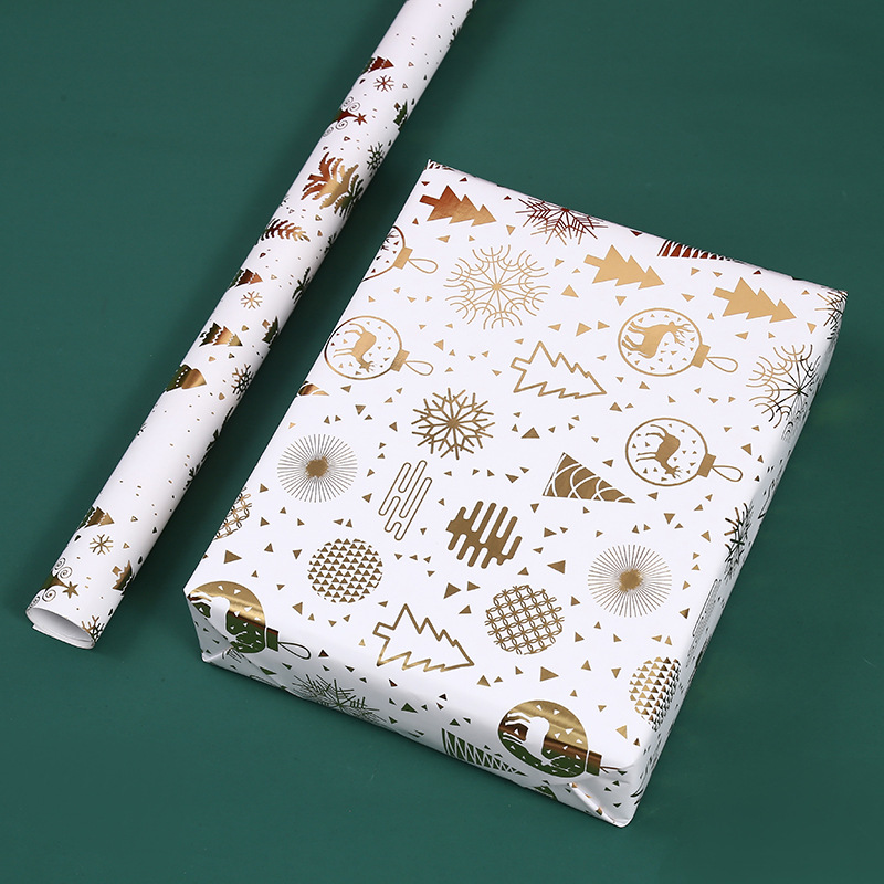 Papel de regalo de impresión simple papel de regalo al por mayor oro espesado cumpleaños papel de regalo de Navidad