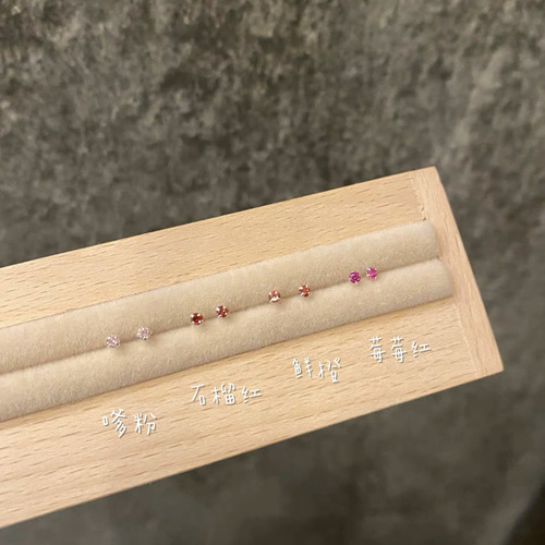 s999 sterling silver new style compact mini ear piercing colorful zircon ear bone nails for women exquisite simple ear jewelry wholesale