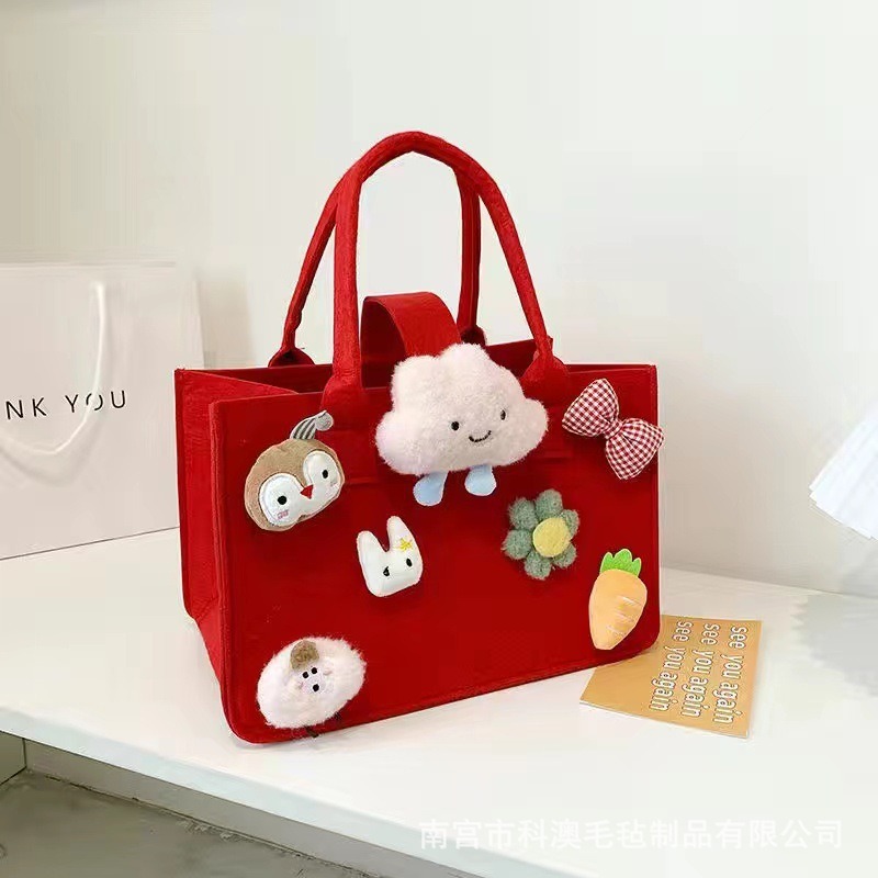 New Cute Felt Bag Handbag Cartoon Mummy Bag Hundred Days Banquet Gift Shopping Bag Children's Cartoon New Cute Felt Bag Handbag Cartoon Mummy Bag Hundred Days Banquet Gift Shopping Bag Children's Cartoon