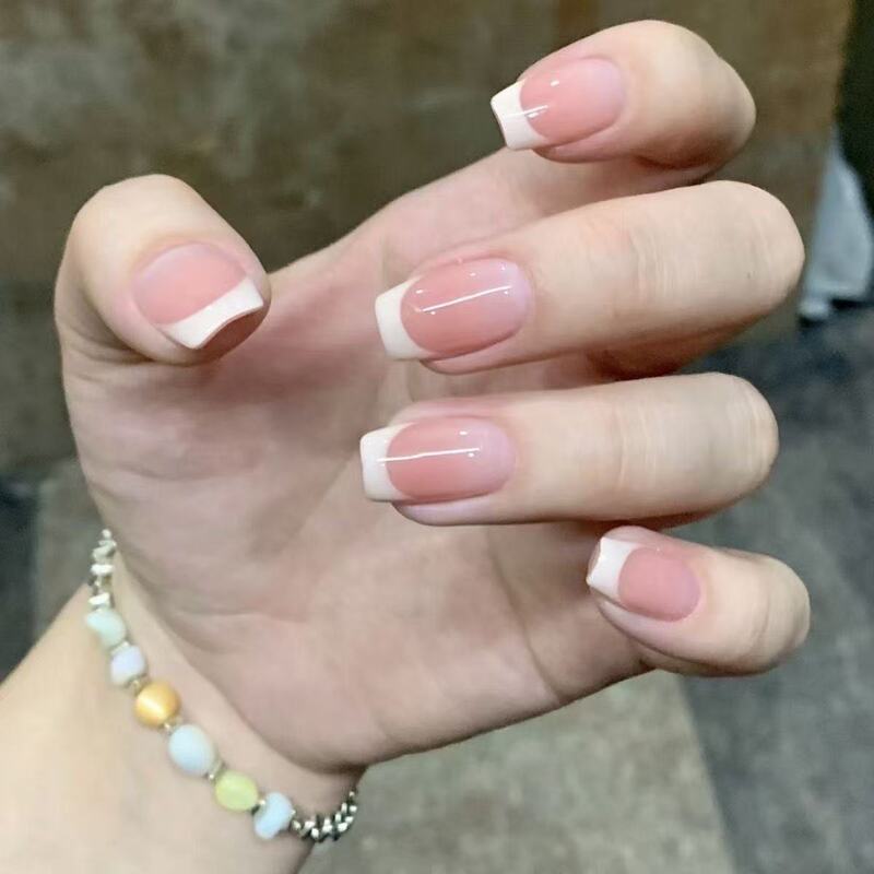 Hand-Wearing Armor Milk White French Pure Want Removable Simple Ins Nail Art White Light Luxury Student Nail Patch Hand-Wearing Armor Milk White French Pure Want Removable Simple Ins Nail Art White Light Luxury Student Nail Patch