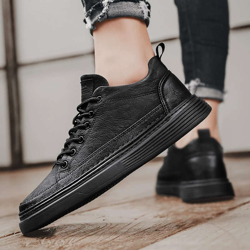 2023 Весенние новые мужские кожаные панельные туфли, модные белые туфли для подростков и студентов, Спортивная мужская обувь с низким верхом в Корейском стиле