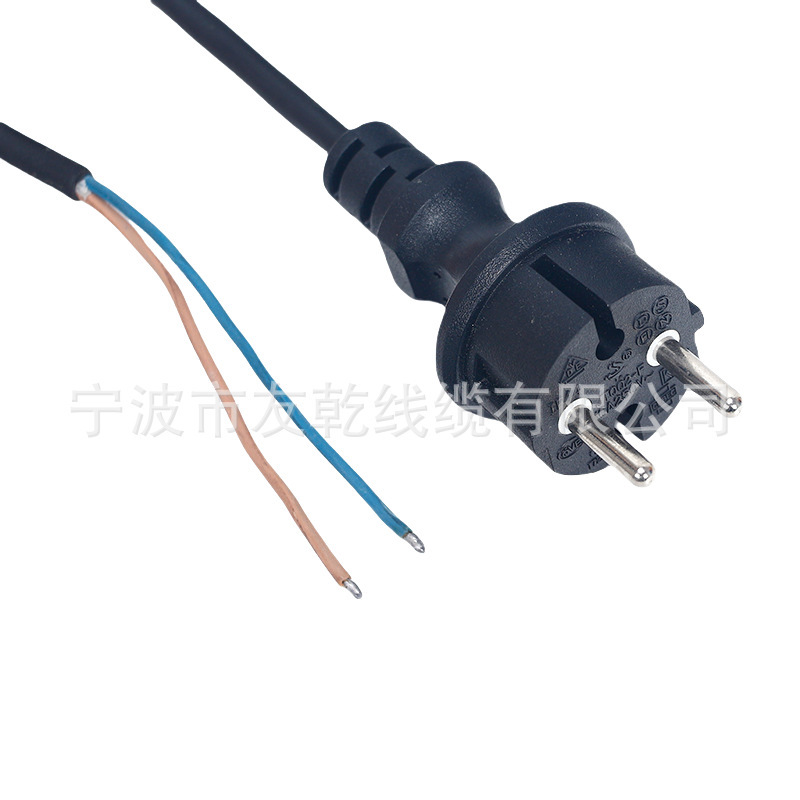 16A 250V Eu Waterproof Ip44 2 Pin Schuko Power Plug with Rubber Cable