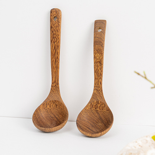Unpainted chicken wing wooden spatula non-stick kitchen utensils frying spatula long handle stir-fry wooden spatula soup spoon colander full set