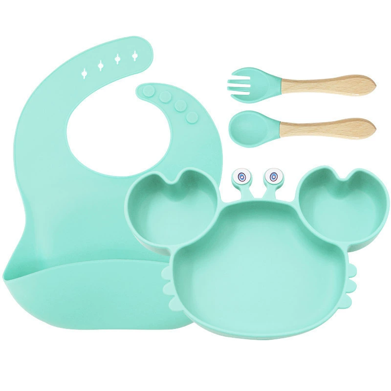 Children's silicone tableware, set, cartoon food silicone, dinner plate