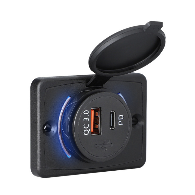 USB Charging Port Converter Car and Motorcycle Modified Car Socket Waterproof Mobile Phone Fast Charging Charger