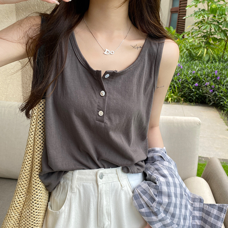Women's Summer Vest for Outerwear with Wide Shoulder Straps, 2023 Loose Sleeveless T-Shirt, Racerback Base Cotton-Linen Short Top Women's Summer Vest for Outerwear with Wide Shoulder Straps, 2023 Loose Sleeveless T-Shirt, Racerback Base Cotton-Linen Short Top