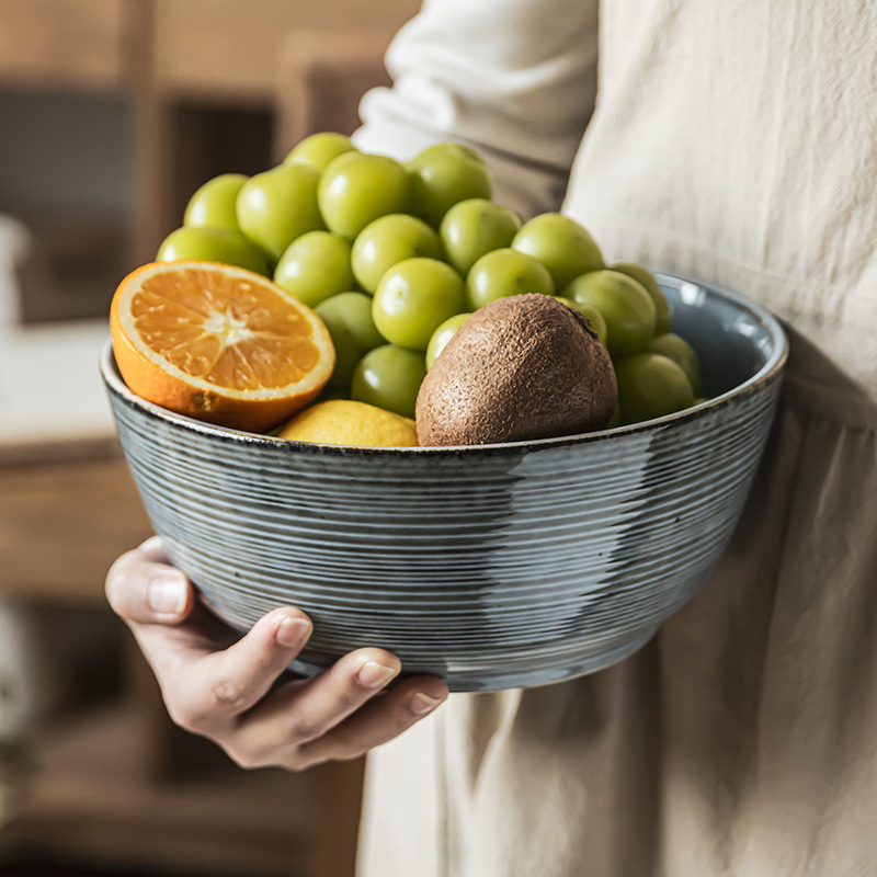 estilo japonés retro anillo cerámico tazón de sopa doméstico cubiertos tazón redondo al por mayor restaurante tazón práctico
