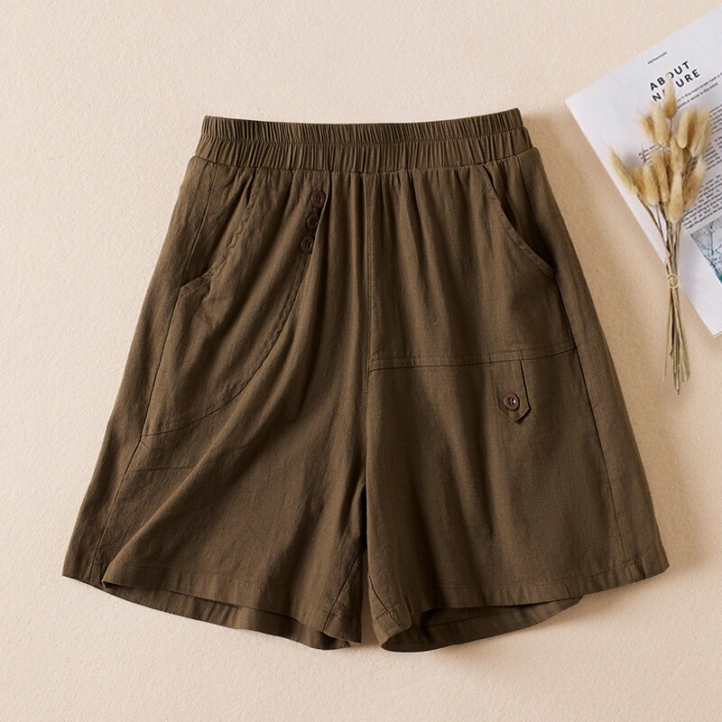 Real Shot of Ready-Made Slim Short Casual Pants for Women 2025 Summer Linen Shorts Loose and Versatile Cotton and Linen Wide-Leg Pants Real Shot of Ready-Made Slim Short Casual Pants for Women 2025 Summer Linen Shorts Loose and Versatile Cotton and Linen Wide-Leg Pants