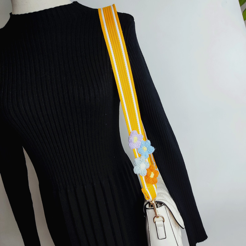 Elegant Style All Seasons Cotton Color Block Bag Strap