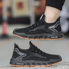 2024跨境男鞋潮流休閒鞋男夏季透氣防臭飛織樂福鞋大碼運動鞋