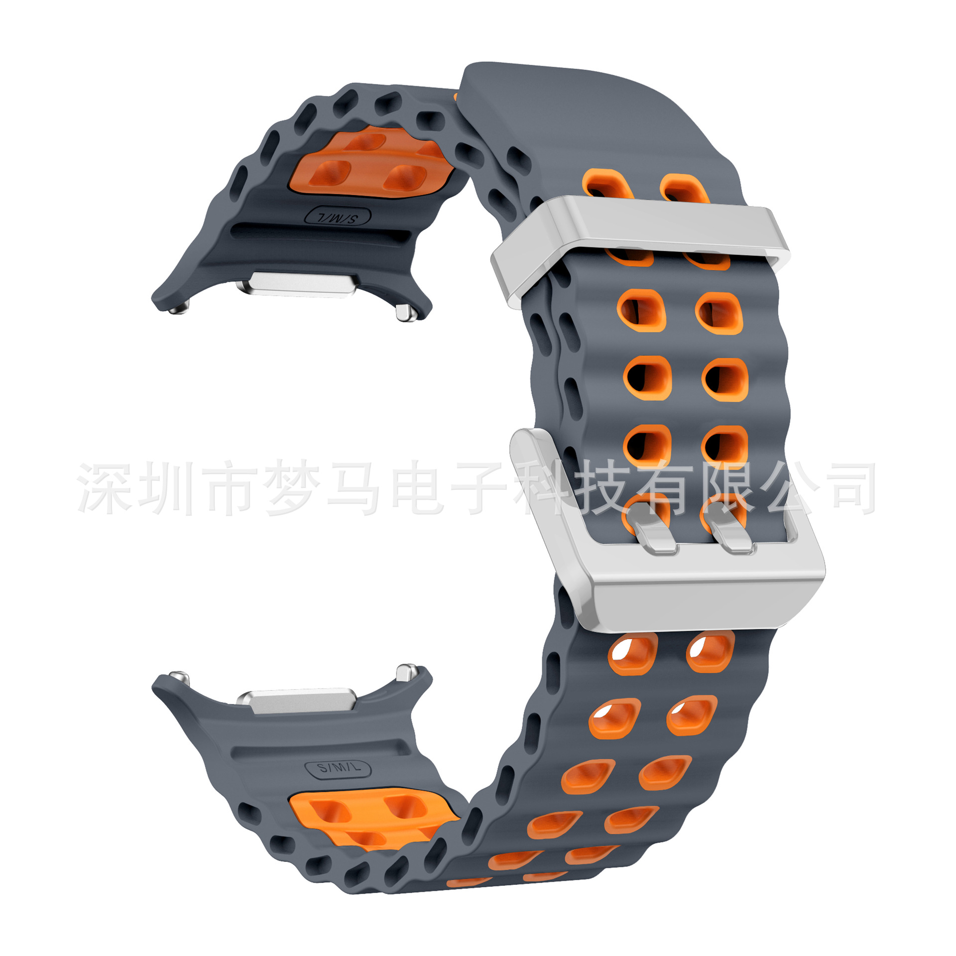 Para Samsung Galaxy Watch7 Ultra Dual Color Ocean Silicone Correa Deportiva Oficial de Doble Botón