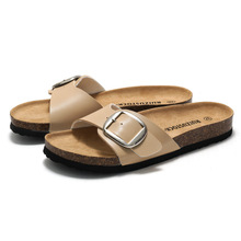 RUIZUSTOC睿足夏季女士软木拖鞋潮女式凉拖鞋休闲女生沙滩鞋潮