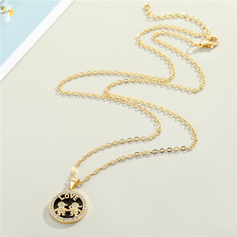 Fashion round point diamond star devil eye snake pendant necklace
