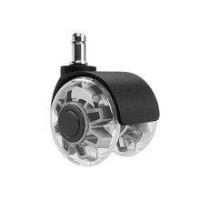 跨境2寸透明PU脚轮 插杆式 办公电竞椅静音万向轮 聚氨酯耐磨轮子