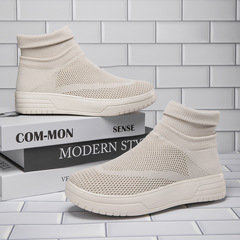 Couple's Cross-border New Mesh Sports Shoes for Women and Men, Wide Size Casual Shoes with Elastic Socks