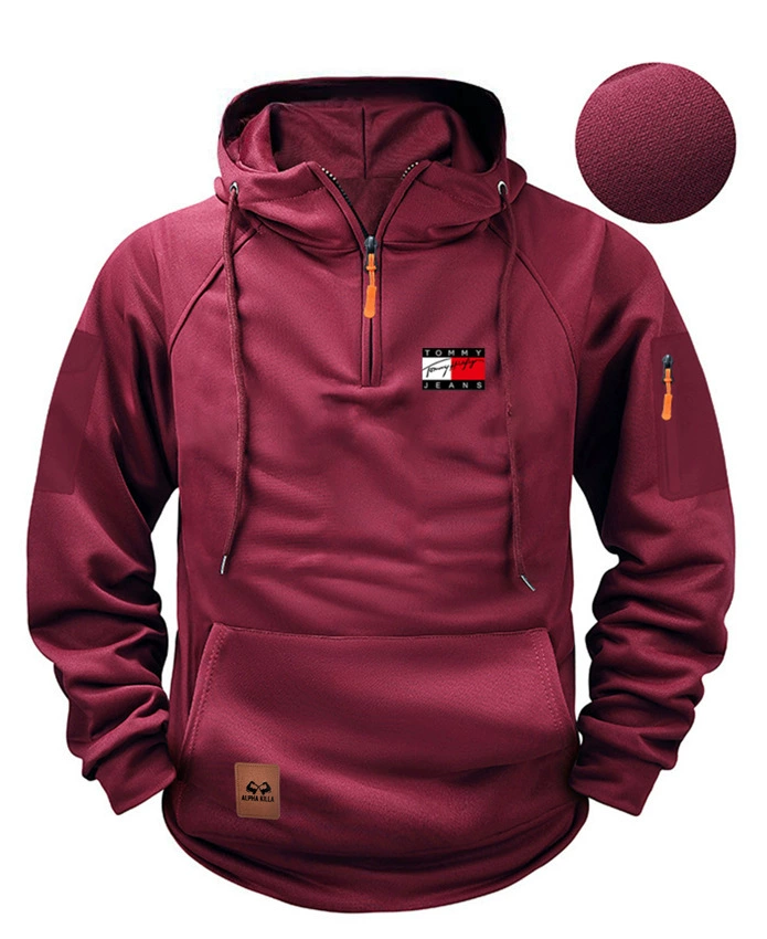 Демисезонный худи для отдыха с молнией, комплект, черный худи