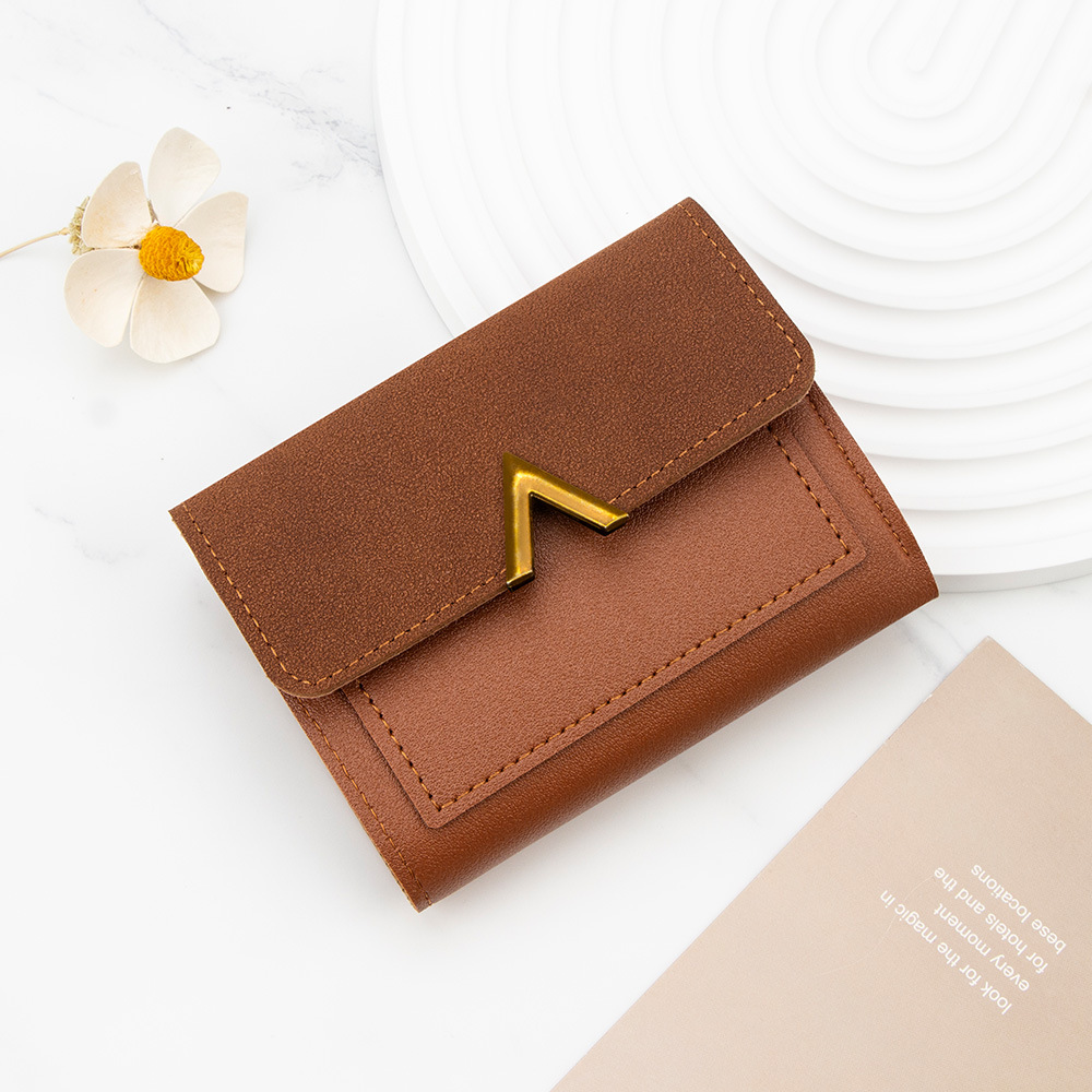 Nuevo estilo coreano simple de las mujeres cartera corta de gran capacidad chica estudiante cartera pequeña tarjeta titular de la moneda monedero