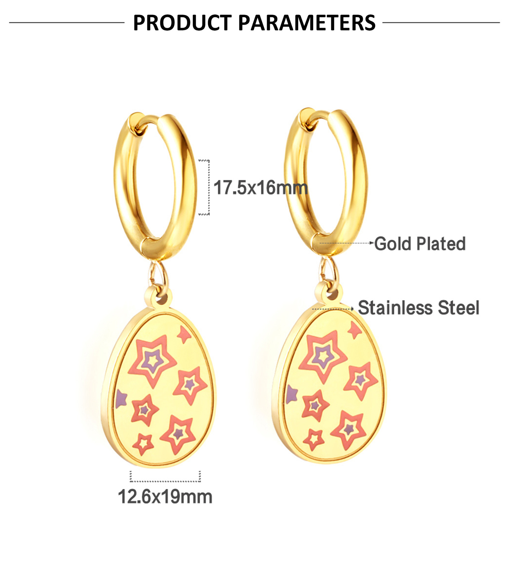 Fashion Square Heart Shape Eye Stainless Steel Plating Inlay Zircon Dangling Earrings 1 Pair