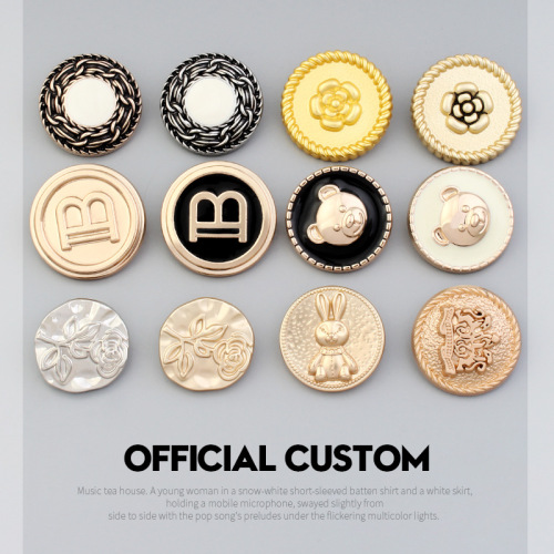 Metal buttons suit suit cuffs sweater coat flower bear golden round buttons accessories clothing accessories